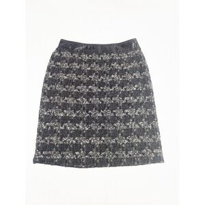 Tory Burch Black and Gray Midi Skirt